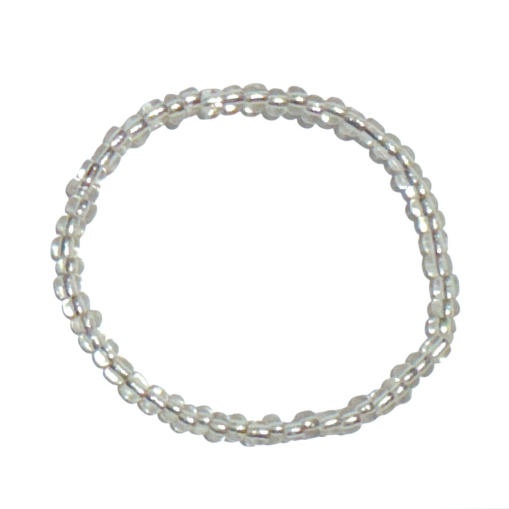 3 FOR $10 HANDCRAFTED Clear Seed Beaded Bracelet